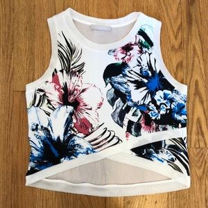 Zara Floral Sleeveless Top with Mesh Back